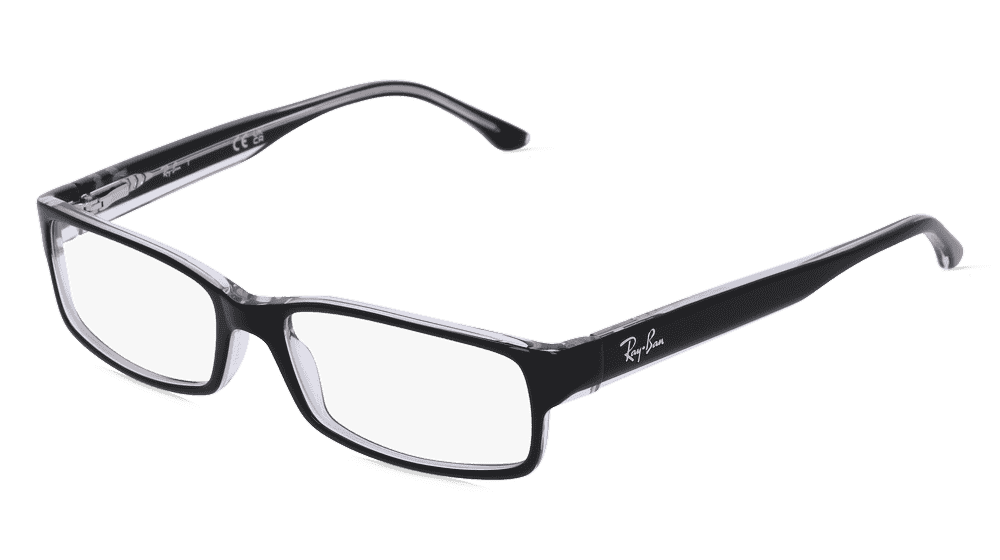 RAY-BAN RX5114 Noir transparent Vue d'angle