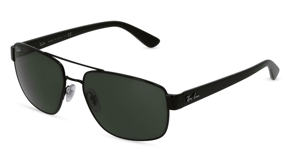 RAY-BAN RB 3663 Noir brillant Vue d'angle