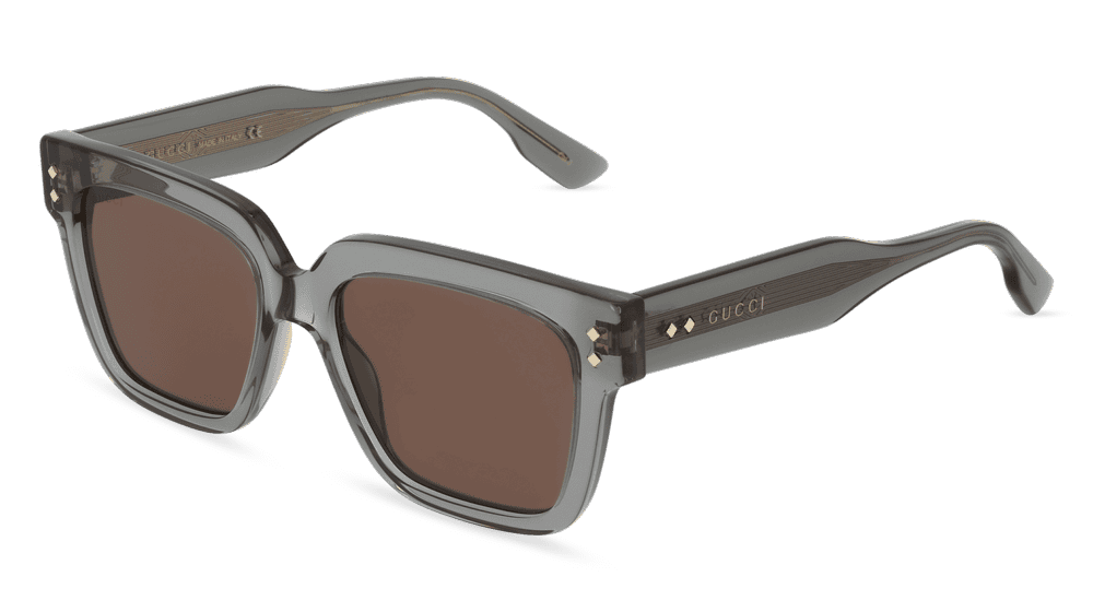 GUCCI GG1084S grijs transparant Hoekaanzicht