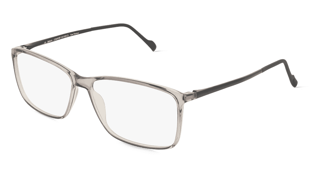 Fielmann COMFORT 124 FLEX CL Grijs zwart Hoekaanzicht