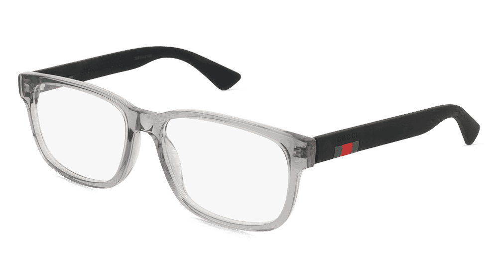 Gucci GG0011O Zwart transparant Hoekaanzicht