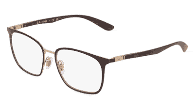 RAY-BAN RX6486 bruin goud Hoekaanzicht