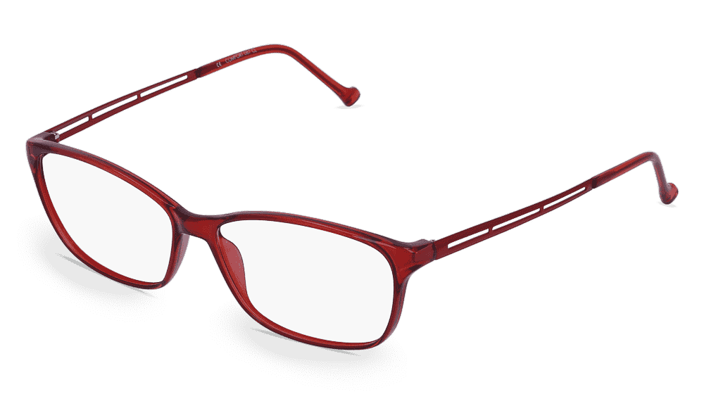 Nola rood transparant Hoekaanzicht