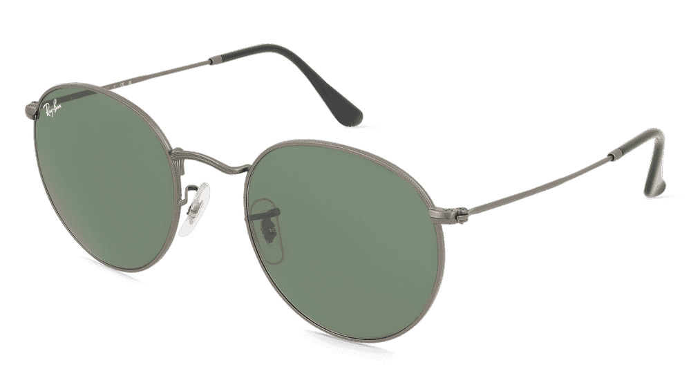 RAY-BAN RB 3447 ROUND METAL Gris gun Vue d'angle