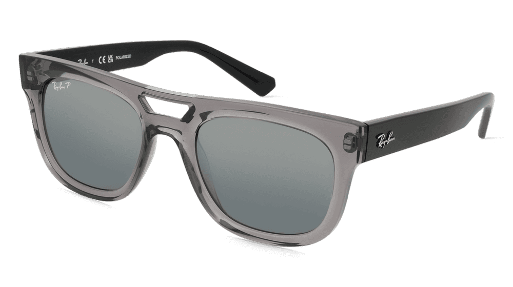 Ray-Ban RB4426 Gris transparent Vue d'angle
