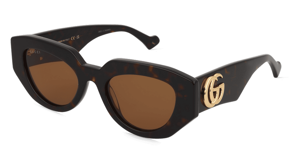 Gucci GG1421S Brun Havane Vue d'angle