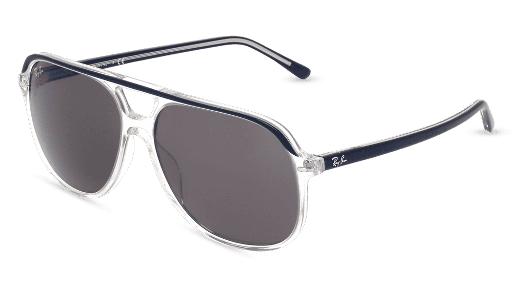 RAY-BAN RB 2198 BILL blauw transparant Hoekaanzicht