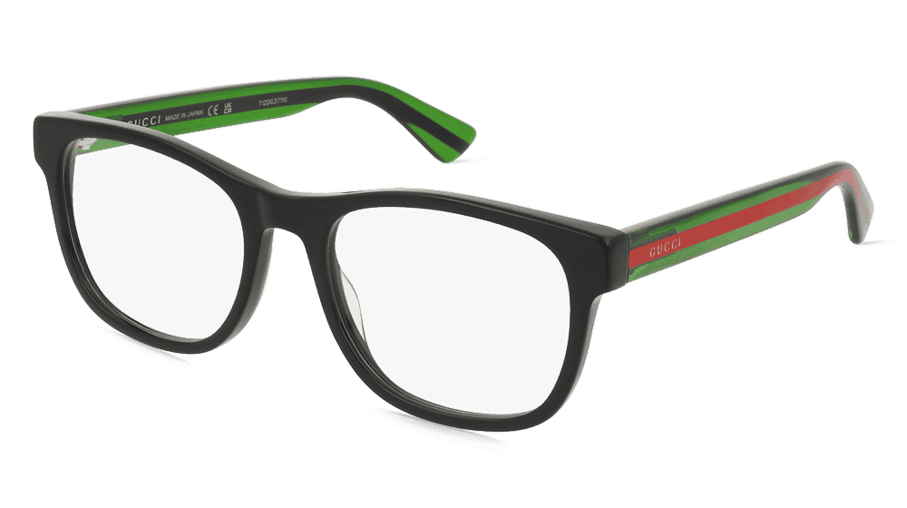 Gucci GG0004ON zwart groen Hoekaanzicht