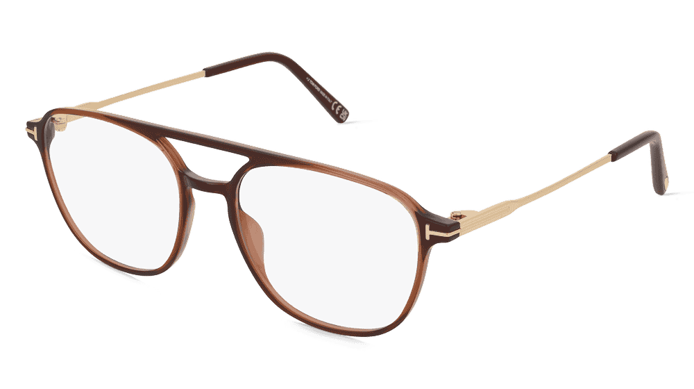 Tom Ford FT5874-B Bruin glanzend Hoekaanzicht