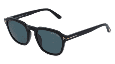 Tom Ford FT0931 AVERY Zwart glanzend Hoekaanzicht