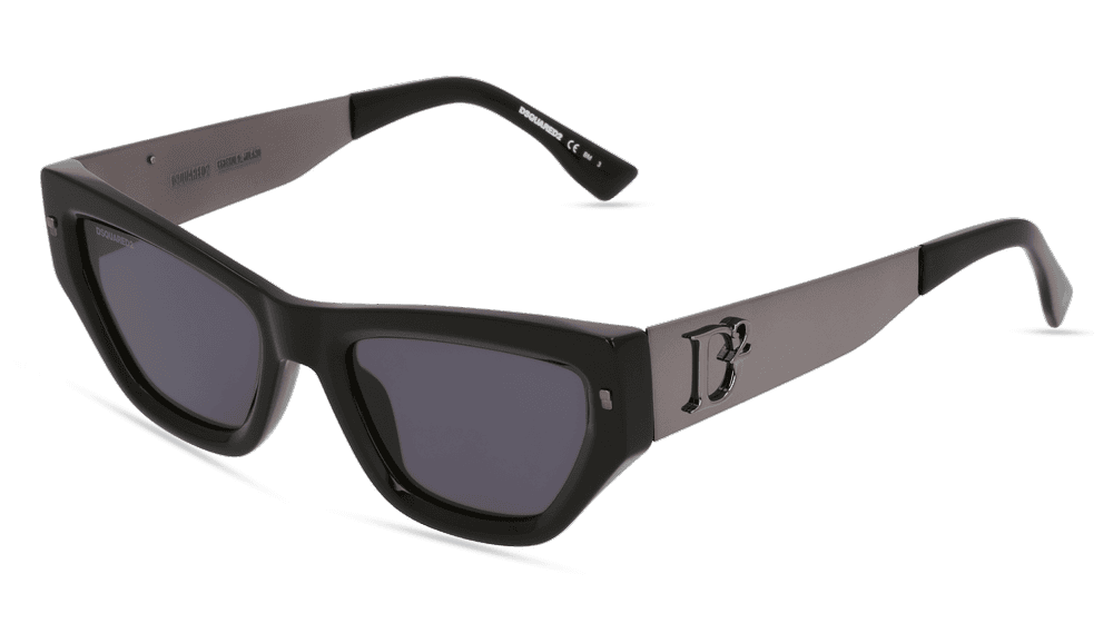 DSQUARED2 D2 0033/S Zwart glanzend Hoekaanzicht