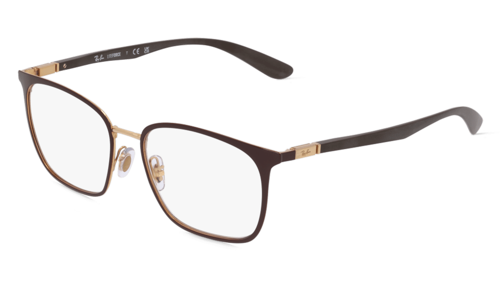 RAY-BAN RX6486 Doré brun Vue d'angle