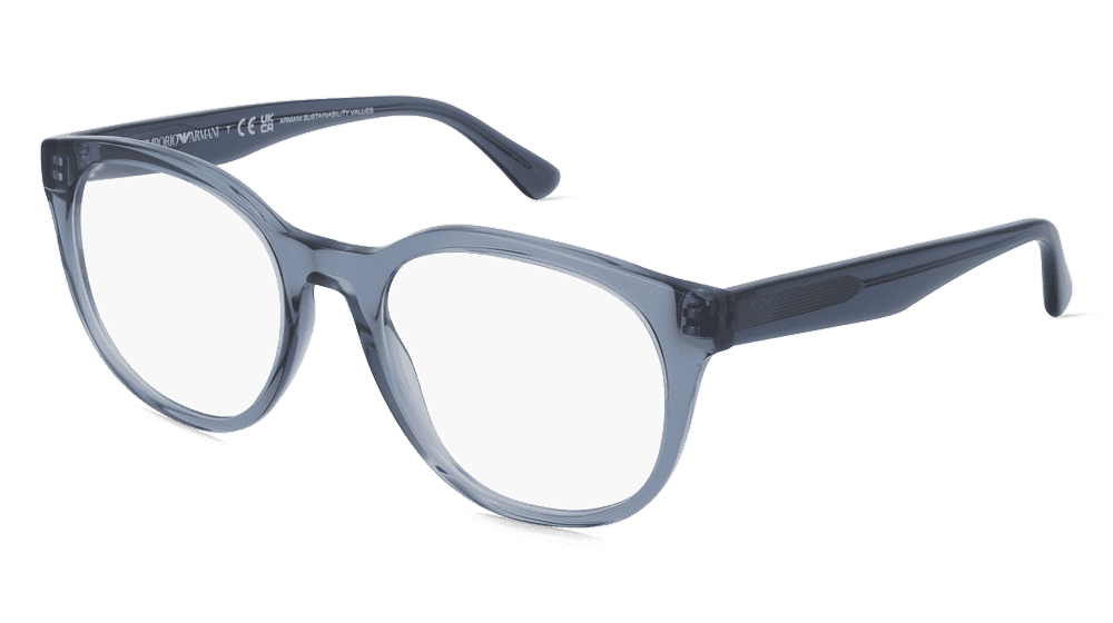 Emporio Armani EA3207 Bleu transparent Vue d'angle