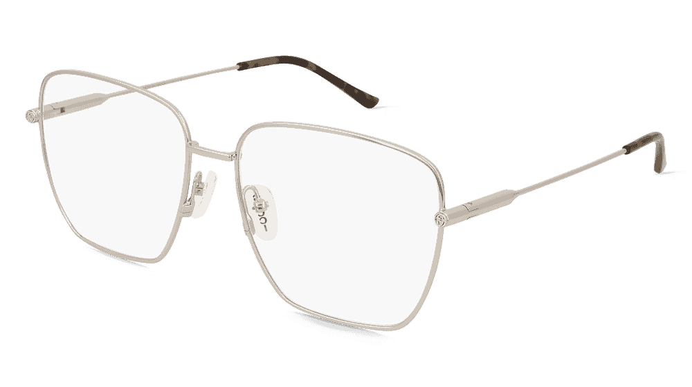 Gucci GG1414O Argenté transparent Vue d'angle