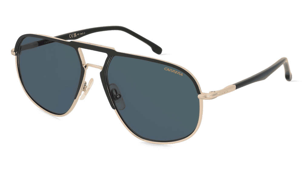 Carrera 318/S Noir or Vue d'angle