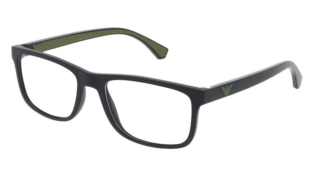 Emporio Armani EA3147 Noir mat Vue d'angle
