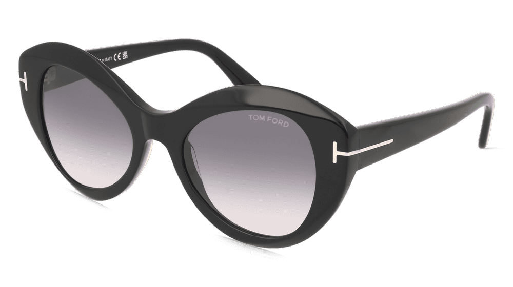 Tom Ford FT1084 GUINIVERE Zwart glanzend Hoekaanzicht