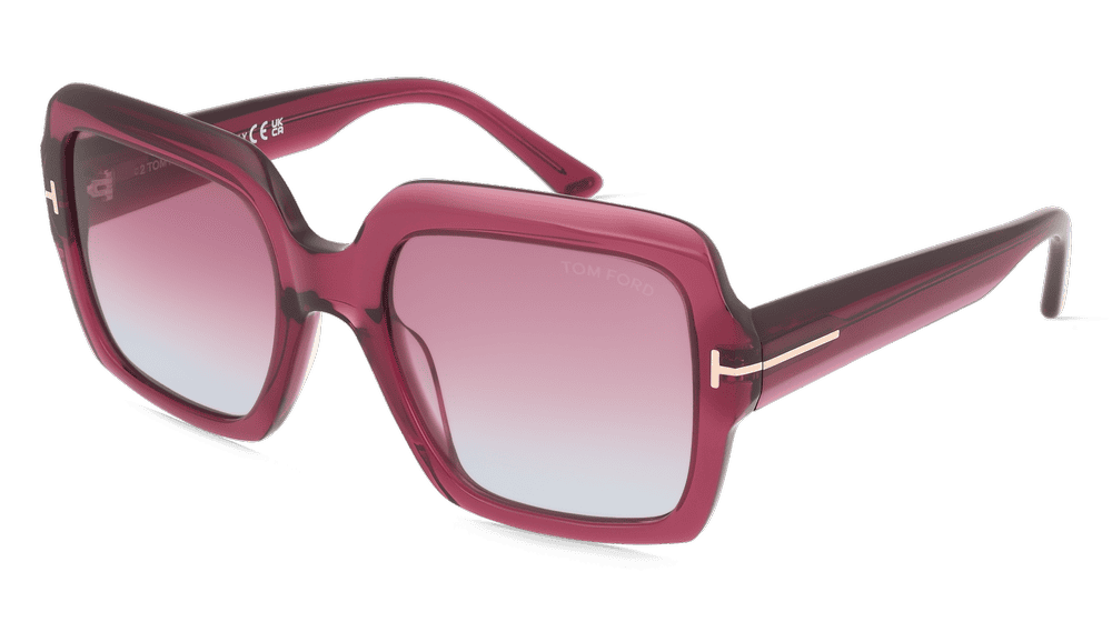 Tom Ford FT1082 KAYA Rouge brillant Vue d'angle