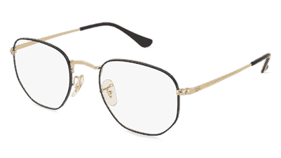 Ray-Ban 0RX6448 zwart goud Hoekaanzicht