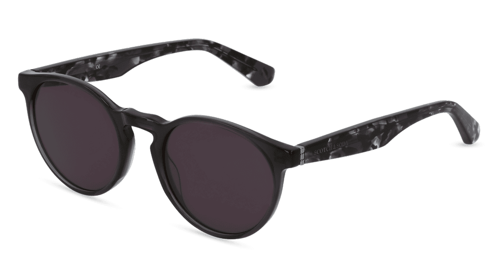 SCOTCH & SODA SS 8004 Zwart gemarmerd Hoekaanzicht