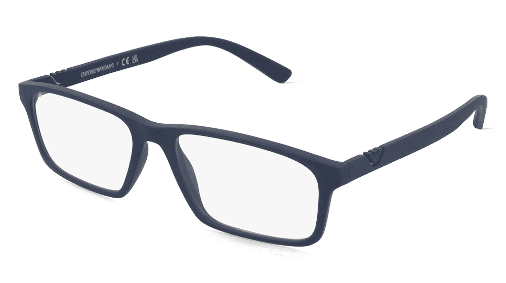 Emporio Armani EA3213 blauw mat Hoekaanzicht