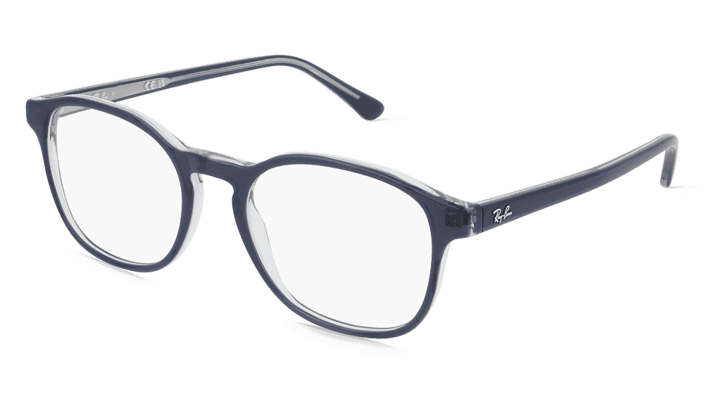 Ray-Ban 0RX5417 Bleu transparent Vue d'angle
