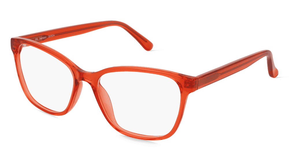 Fielmann OU 061 CL GERDA rood transparant Hoekaanzicht