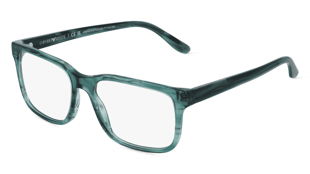 Emporio Armani EA 3218 Groen gestreept Hoekaanzicht