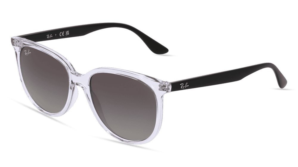 RAY-BAN RB 4378 wit transparant Hoekaanzicht