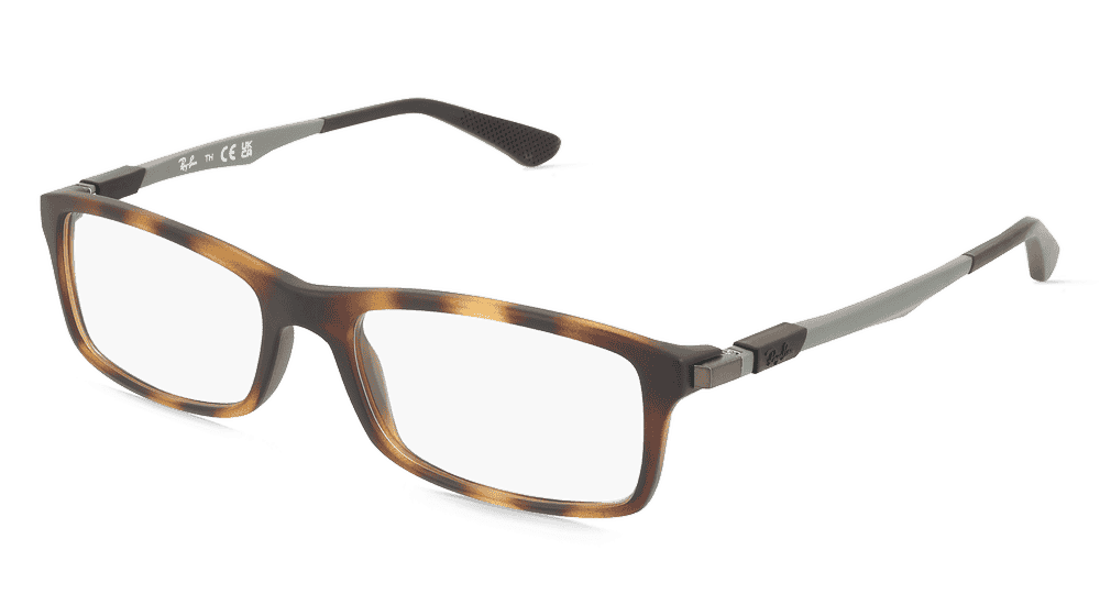 RAY-BAN RB 7017 havana mat Hoekaanzicht