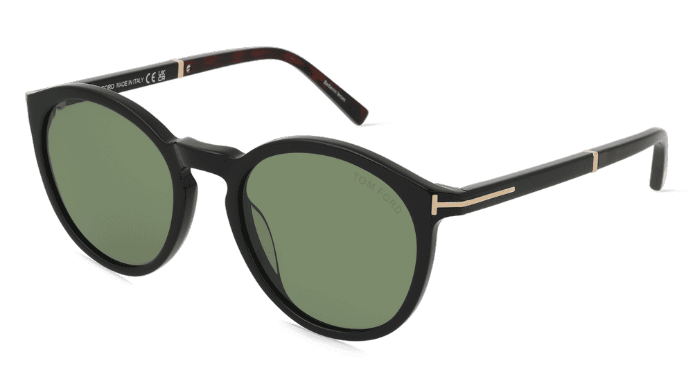 Tom Ford FT1021 ELTON Noir brillant Vue d'angle