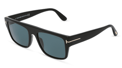 Tom Ford FT0907 DUNNING-02 Zwart glanzend Hoekaanzicht
