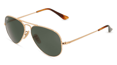RAY-BAN RB 3689 AVIATOR METAL II goud Hoekaanzicht