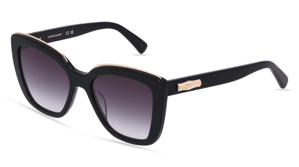 Longchamp LO692S zwart goud Hoekaanzicht