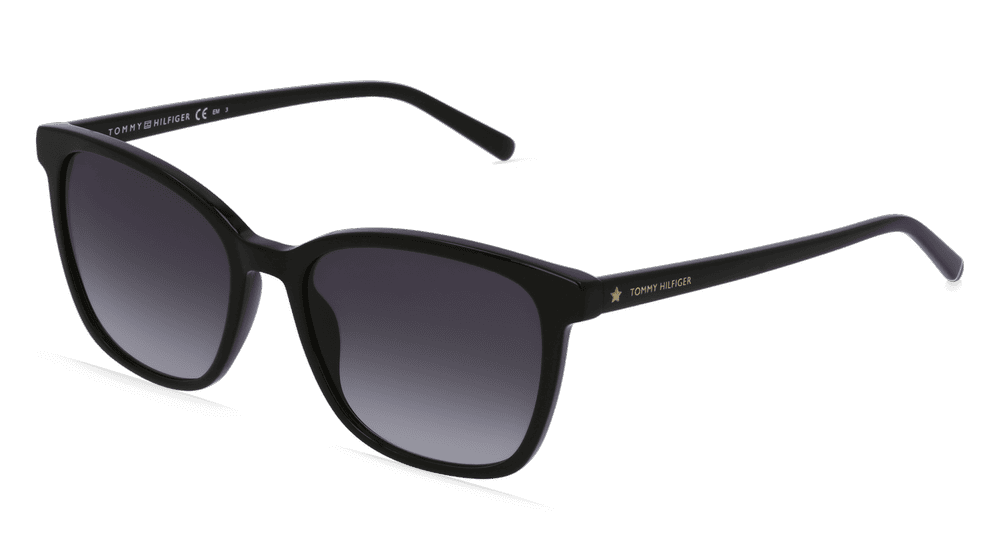 TOMMY HILFIGER EYEWEAR TH 1723/S Zwart glanzend Hoekaanzicht