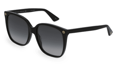 GUCCI GG0022S Noir brillant Vue d'angle