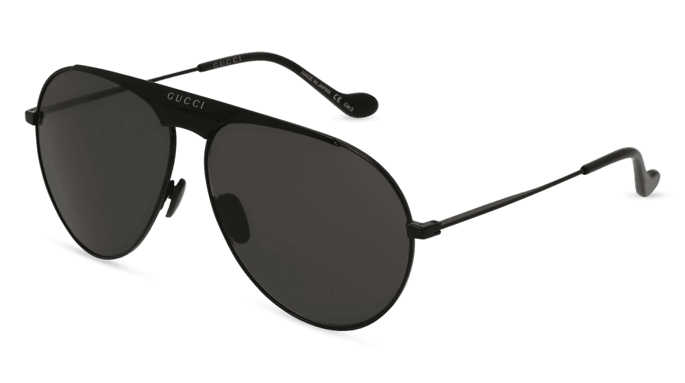 GUCCI GG0908S Noir brillant Vue d'angle