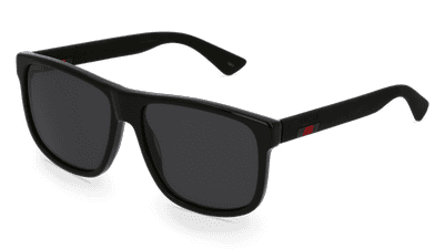 GUCCI GG0010S Noir brillant Vue d'angle