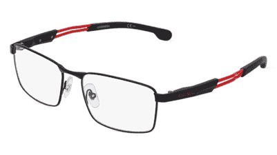 Carrera 4409 zwart rood Hoekaanzicht