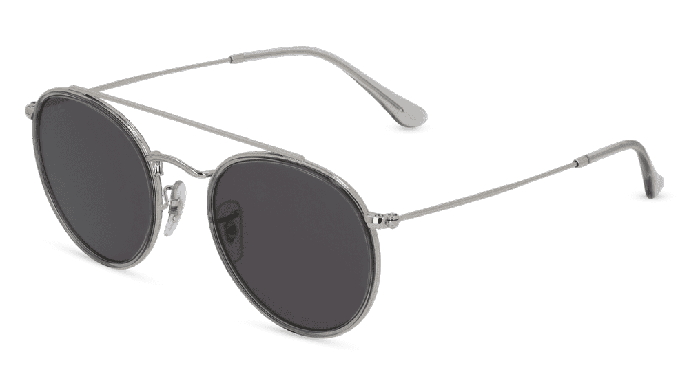 RAY-BAN RB 3647N ROUND DOUBLE zilver Hoekaanzicht