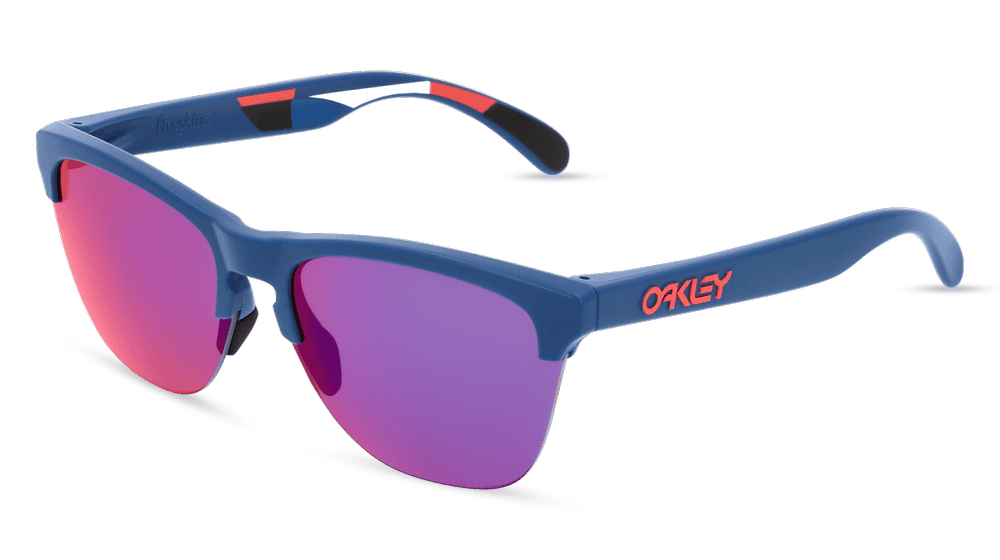 OAKLEY OO9374 FROGSKINS LITE Blauw glanzend Hoekaanzicht