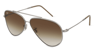Ray-Ban RBR0101S AVIATOR REVERSE gun Hoekaanzicht