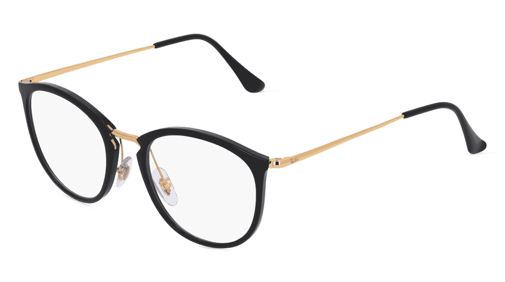 RAY-BAN RX7140 Noir Vue d'angle