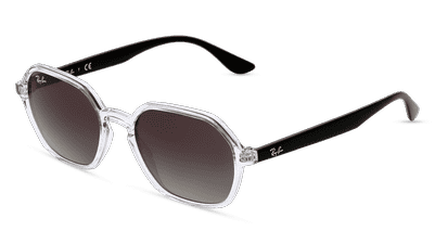 Ray-Ban RB 4361 paars transparant Hoekaanzicht