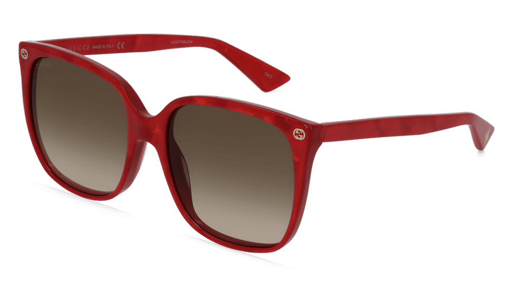 Gucci GG0022S Rouge nacré Vue d'angle