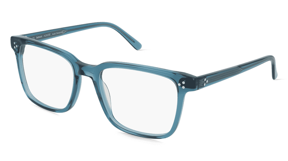Fielmann Q 075 CL HUNTER Bleu transparent Vue d'angle