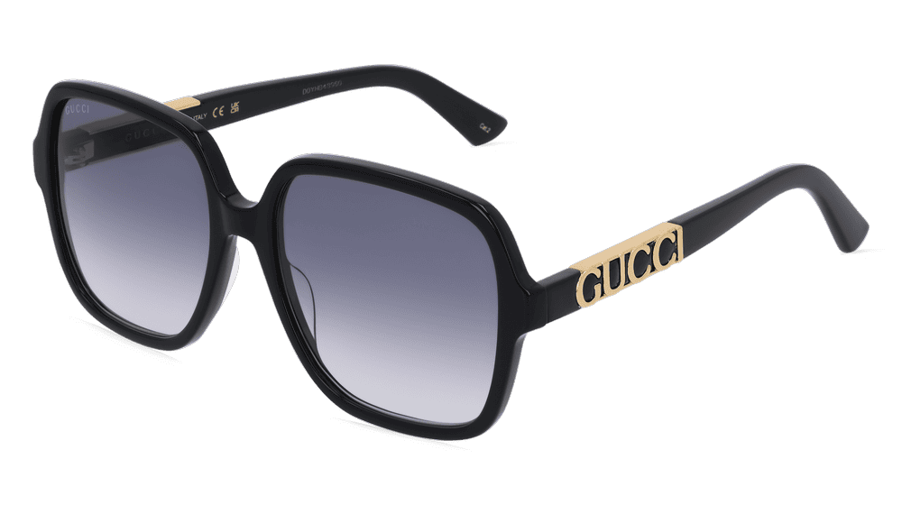 GUCCI GG1189S Zwart glanzend Hoekaanzicht