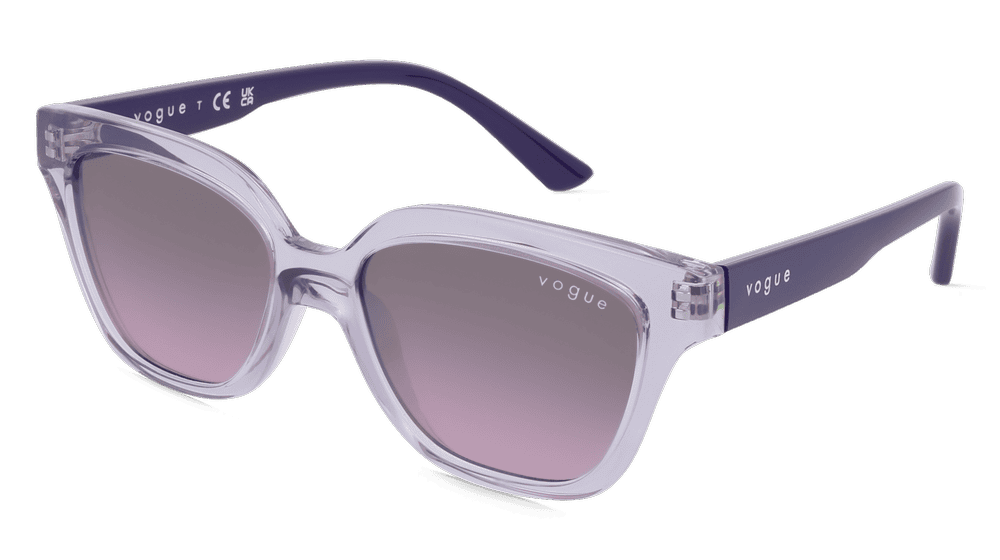 Vogue eyewear VJ2021 Violet transparent Vue d'angle