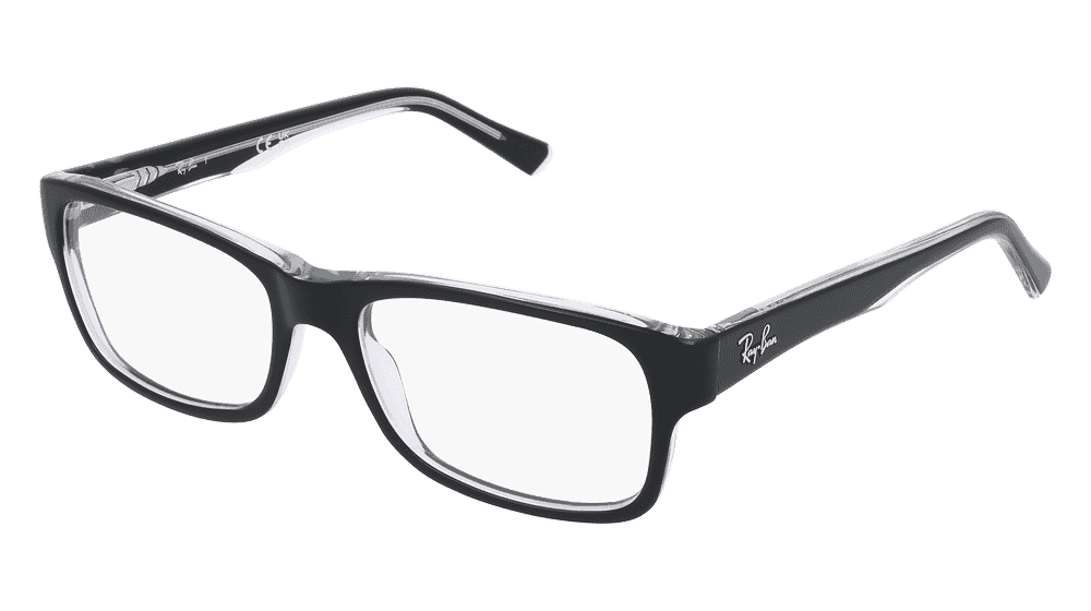RAY-BAN RX 5268 Black transparent Corner View