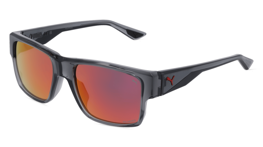 PUMA PU0403S Gris transparent Vue d'angle